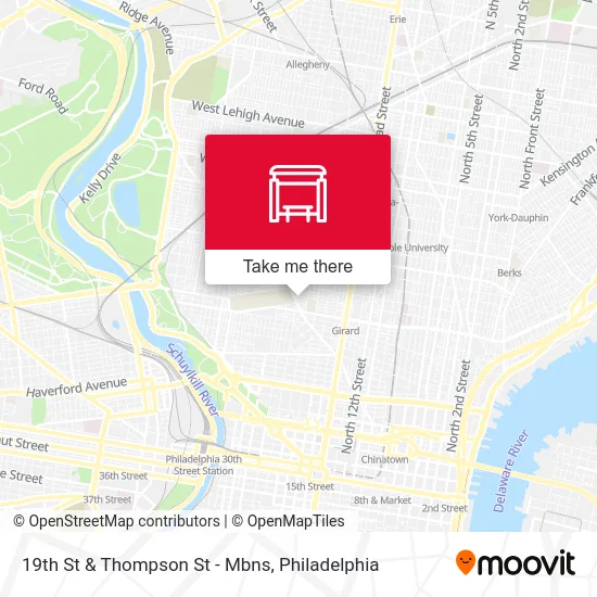 19th St & Thompson St - Mbns map