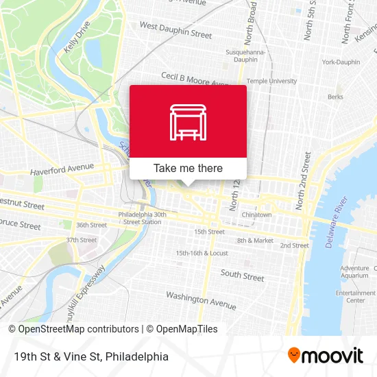 19th St & Vine St map