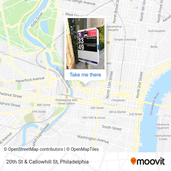 20th St & Callowhill St map