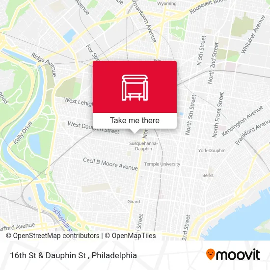 16th St & Dauphin St map