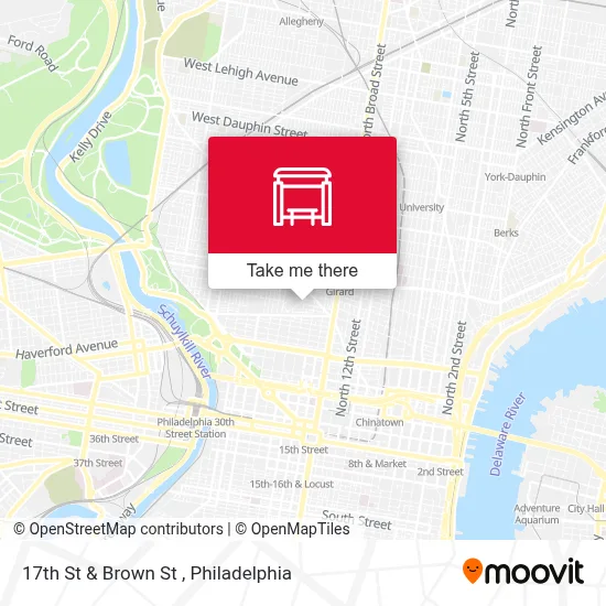 17th St & Brown St map