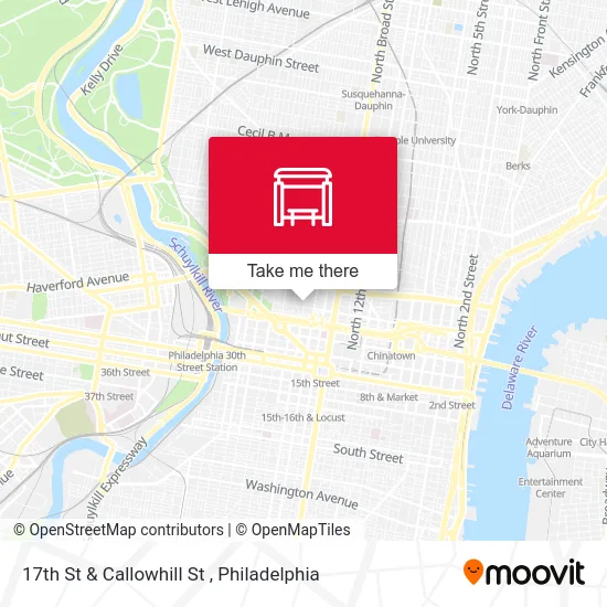 17th St & Callowhill St map