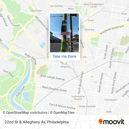 22nd St & Allegheny Av map