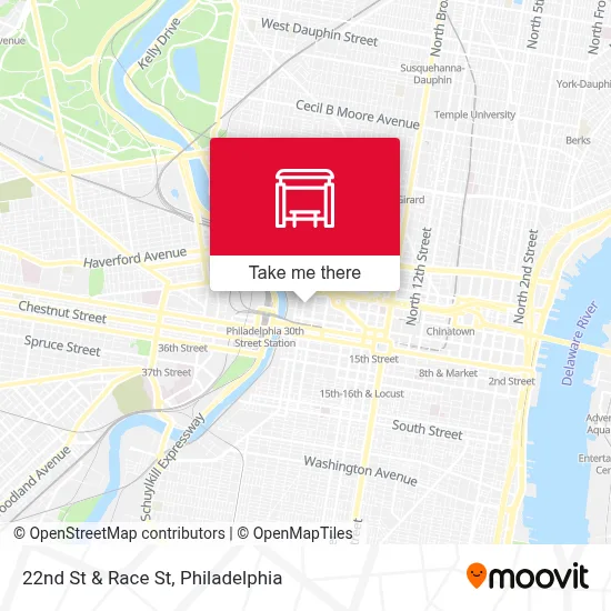 22nd St & Race St map