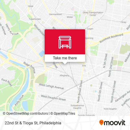 22nd St & Tioga St map