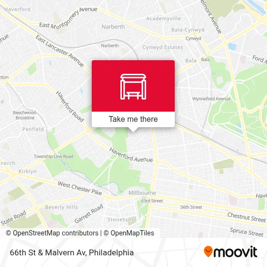66th St & Malvern Av map