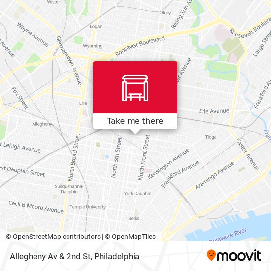 Allegheny Av & 2nd St map