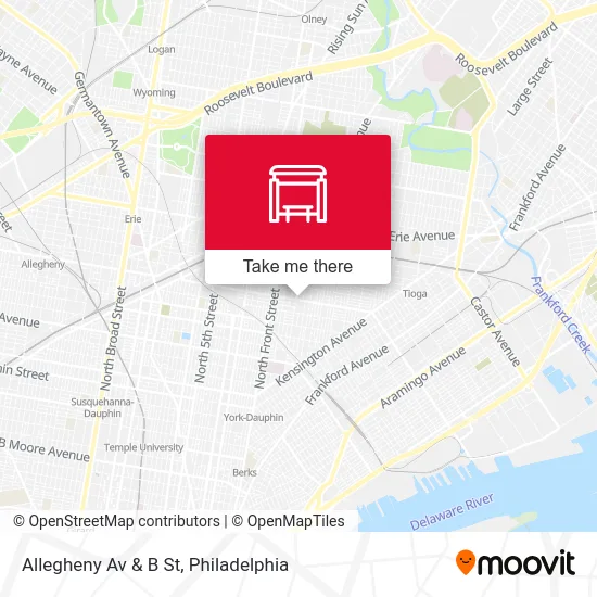 Allegheny Av & B St map