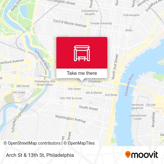Arch St & 13th St map