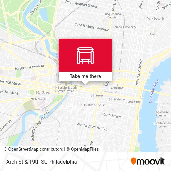 Arch St & 19th St map