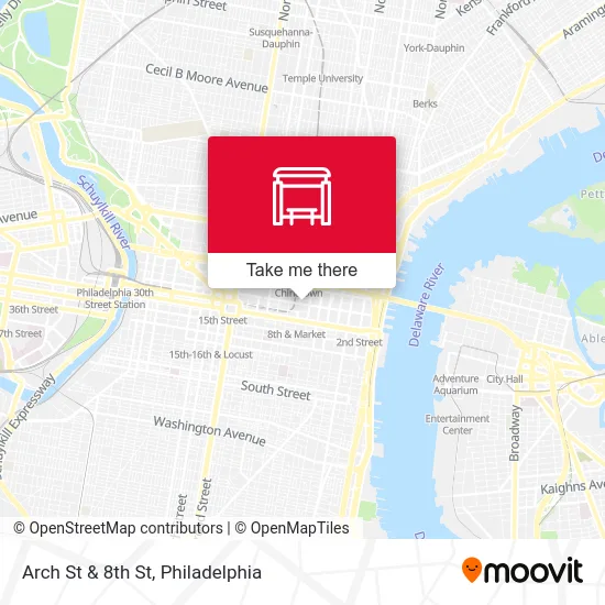 Arch St & 8th St map