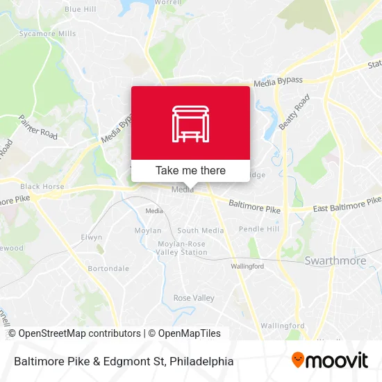 Baltimore Pike & Edgmont St map