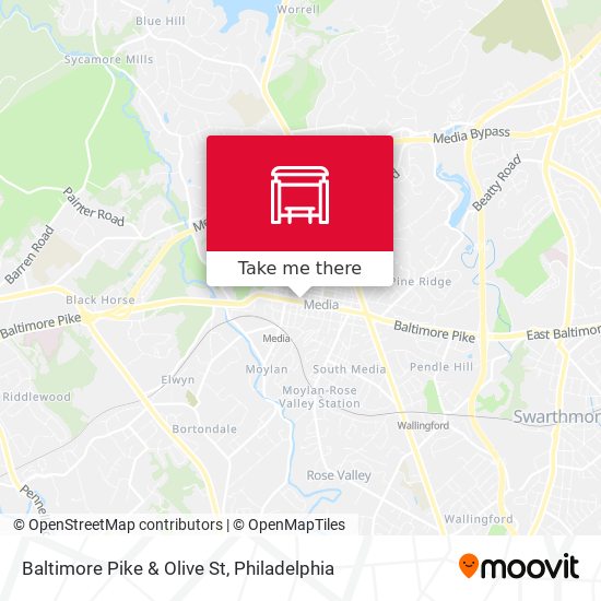 Baltimore Pike & Olive St map