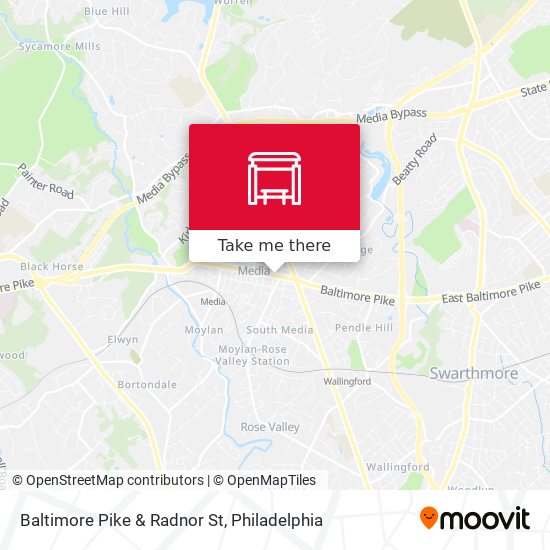 Baltimore Pike & Radnor St map