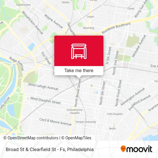 Mapa de Broad St & Clearfield St - Fs
