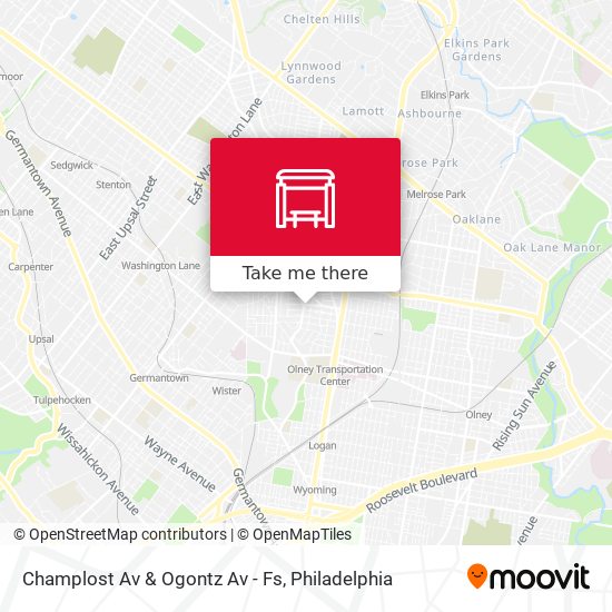 Champlost Av & Ogontz Av - Fs map