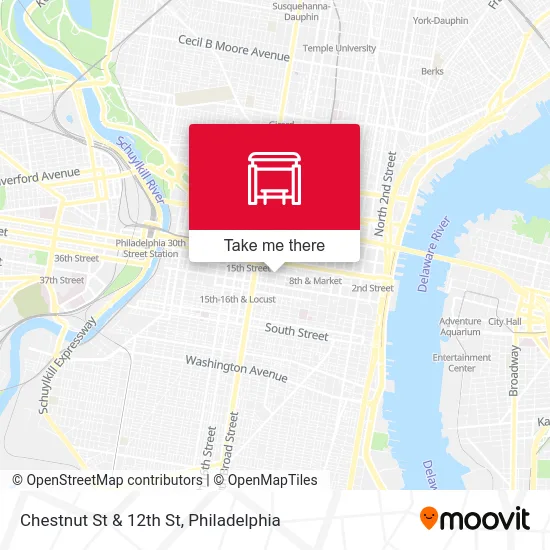 Chestnut St & 12th St map