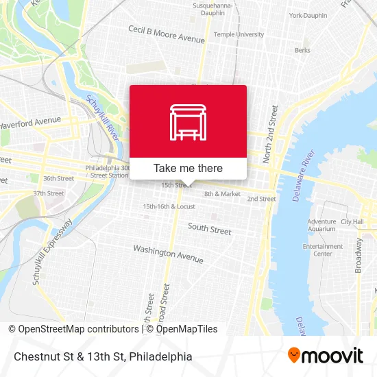 Chestnut St & 13th St map