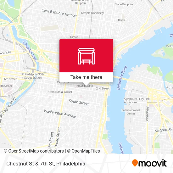 Chestnut St & 7th St map