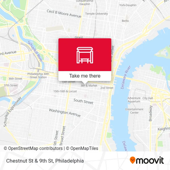 Chestnut St & 9th St map