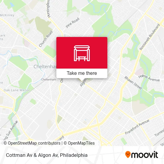 Cottman Av & Algon Av map