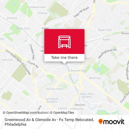 Greenwood Av & Glenside Av - Fs Temp Relocated map