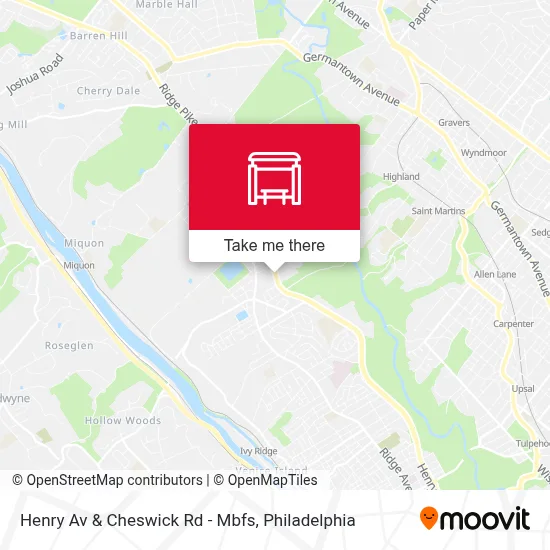 Henry Av & Cheswick Rd - Mbfs map