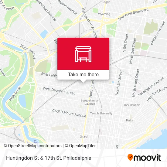 Huntingdon St & 17th St map