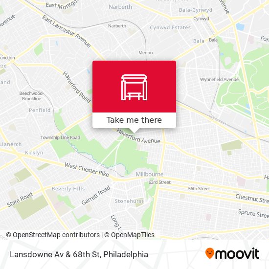 Lansdowne Av & 68th St map
