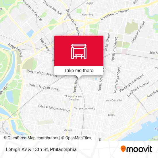 Lehigh Av & 13th St map
