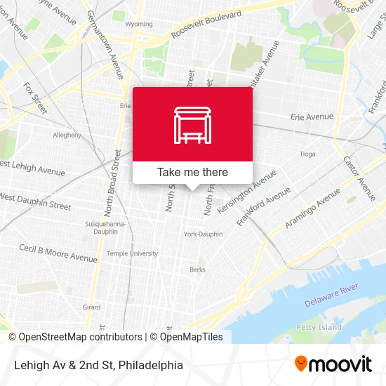 Lehigh Av & 2nd St map