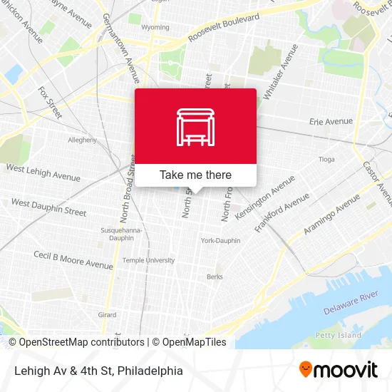 Lehigh Av & 4th St map