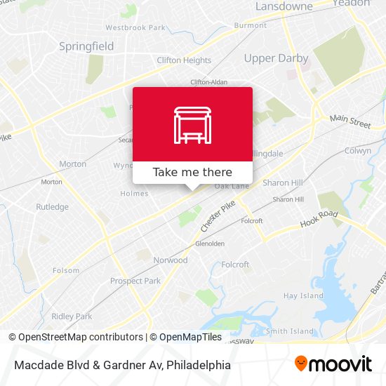 Macdade Blvd & Gardner Av map
