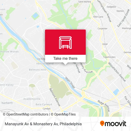 Manayunk Av & Monastery Av map