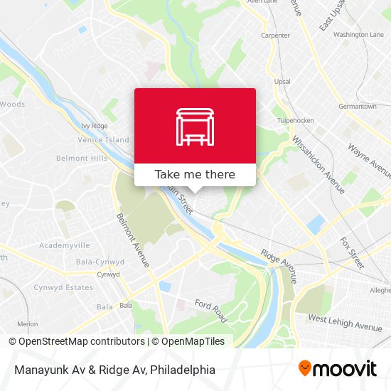 Mapa de Manayunk Av & Ridge Av