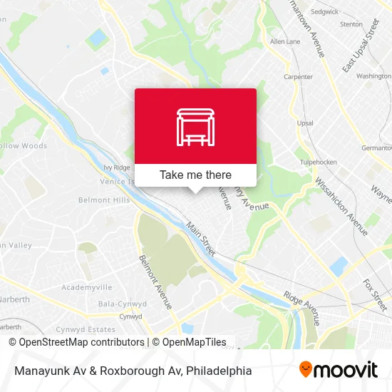 Manayunk Av & Roxborough Av map