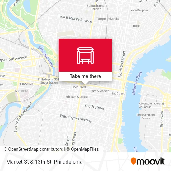 Market St & 13th St map