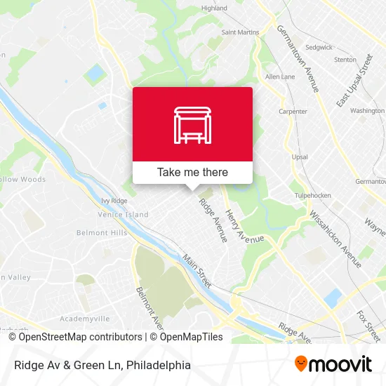 Ridge Av & Green Ln map