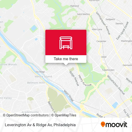 Leverington Av & Ridge Av map
