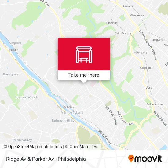 Ridge Av & Parker Av map