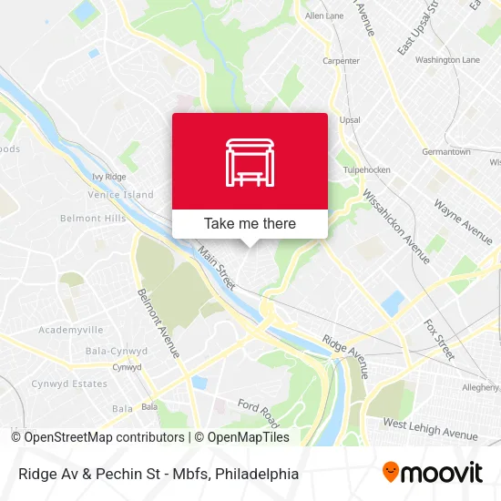 Ridge Av & Pechin St - Mbfs map