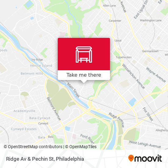 Ridge Av & Pechin St map