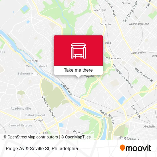 Ridge Av & Seville St map