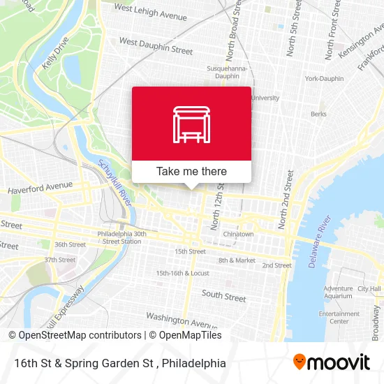 16th St & Spring Garden St map