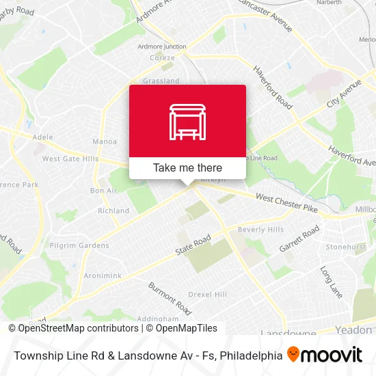 Township Line Rd & Lansdowne Av - Fs map