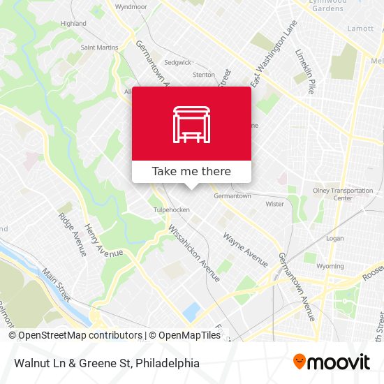 Walnut Ln & Greene St map