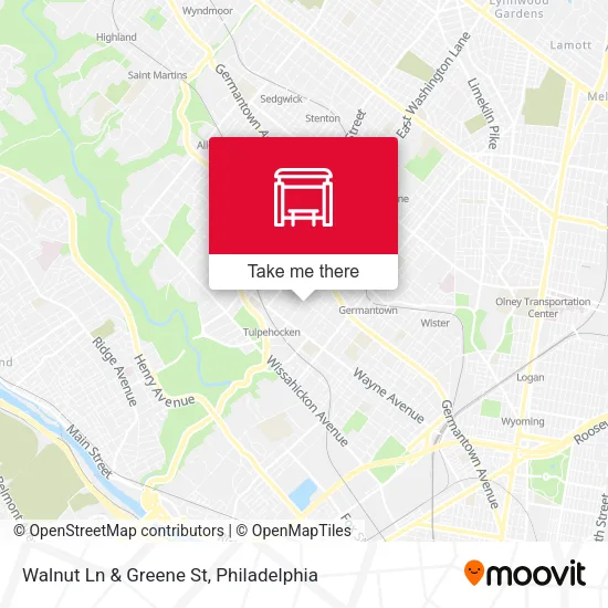 Mapa de Walnut Ln & Greene St