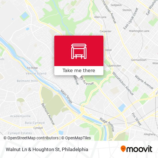 Walnut Ln & Houghton St map