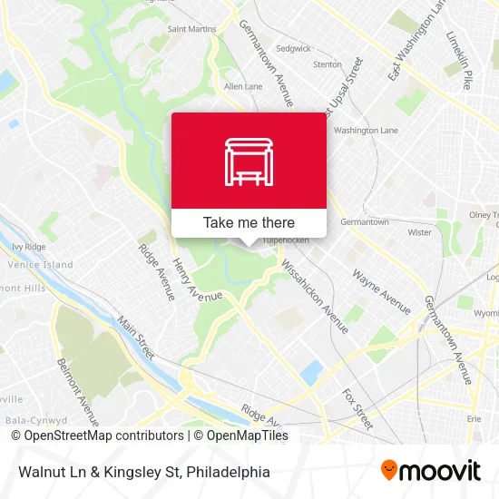 Walnut Ln & Kingsley St map