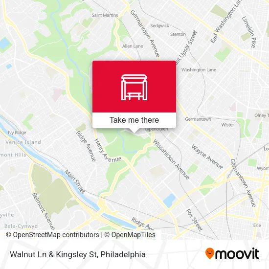 Walnut Ln & Kingsley St map